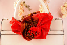 画像をギャラリービューアに読み込む, 伊予絣 朱色の麻の葉模様/帯裏、縞模様⁂Iyo Kasuri Vermilion hemp leaf pattern / obi back, striped pattern