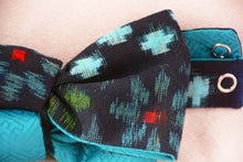 画像をギャラリービューアに読み込む, 伊予絣 水色の花二色使い/水色さや型⁂Iyo Kasuri Two colors of light blue flowers / light blue pod type