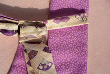 画像をギャラリービューアに読み込む, 正絹 藤色扇面/ 小桜藤色 ⁂Pure silk Mauve fan pattern/Mauve small cherry blossoms