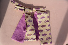 画像をギャラリービューアに読み込む, 正絹 藤色扇面/ 小桜藤色 ⁂Pure silk Mauve fan pattern/Mauve small cherry blossoms