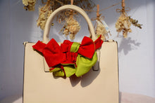 画像をギャラリービューアに読み込む, 伊予絣 朱色に黄色と白の楕円ドット柄  / 裏地は、さや型の爽やかグリーン ⁂ Iyo Kasuri Vermilion with yellow and white oval dot pattern  /  Bright green Saya shape