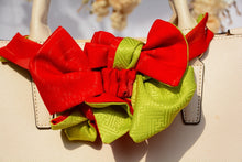 画像をギャラリービューアに読み込む, 伊予絣 朱色に黄色と白の楕円ドット柄  / 裏地は、さや型の爽やかグリーン ⁂ Iyo Kasuri Vermilion with yellow and white oval dot pattern  /  Bright green Saya shape