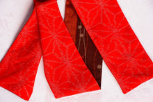 画像をギャラリービューアに読み込む, 伊予絣 珍しい朱色にうっすら白の麻の葉模様 / 帯裏 縦縞と可愛いドット模様 ⁂ Iyo Kasuri  A rare vermilion and slightly white hemp leaf pattern /lining Vertical stripes and polka dots