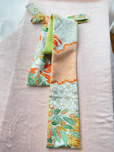 画像をギャラリービューアに読み込む, 正絹 疋田柄雲枝桜金銀彩  /  さや型 若草色 ⁂ Pure Silk  Hikita pattern Clouds and cherry blossoms gold and silver / Bright green Saya shape