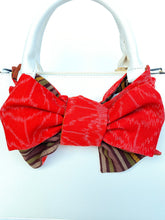 画像をギャラリービューアに読み込む, 伊予絣 朱色の麻の葉模様/帯裏、縞模様⁂Iyo Kasuri Vermilion hemp leaf pattern / obi back, striped pattern