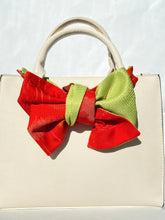 画像をギャラリービューアに読み込む, 伊予絣 朱色に黄色と白の楕円ドット柄  / 裏地は、さや型の爽やかグリーン ⁂ Iyo Kasuri Vermilion with yellow and white oval dot pattern  /  Bright green Saya shape