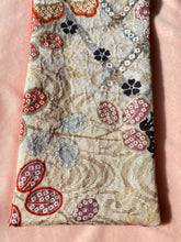 画像をギャラリービューアに読み込む, 正絹 萩と蝶々金彩銀糸 帯裏 赤小桜 ⁂ Pure silk Hagi and butterfly  Gold and silver thread  /  Red small cherry blossoms