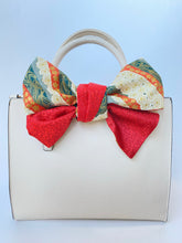 画像をギャラリービューアに読み込む, プリント生地 白と金彩の桜咲く/帯裏 赤のクリスタル⁂Printed fabric, white and golden cherry blossoms, obi back, red crystal