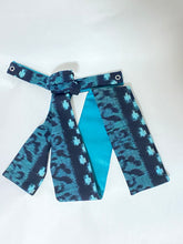 画像をギャラリービューアに読み込む, 伊予絣 水色ドットと植物の葉模様/さや型浅葱色⁂Iyo Kasuri  Light blue dots and leaf patterns of plants  /  Blue Saya shape