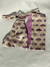 画像をギャラリービューアに読み込む, 正絹 藤色扇面/ 小桜藤色 ⁂Pure silk Mauve fan pattern/Mauve small cherry blossoms