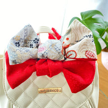 画像をギャラリービューアに読み込む, 正絹 萩と蝶々金彩銀糸 帯裏 赤小桜 ⁂ Pure silk Hagi and butterfly  Gold and silver thread  /  Red small cherry blossoms