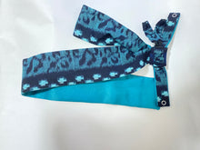 画像をギャラリービューアに読み込む, 伊予絣 水色ドットと植物の葉模様/さや型浅葱色⁂Iyo Kasuri  Light blue dots and leaf patterns of plants  /  Blue Saya shape