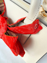 画像をギャラリービューアに読み込む, 伊予絣 朱色の麻の葉模様/帯裏、縞模様⁂Iyo Kasuri Vermilion hemp leaf pattern / obi back, striped pattern