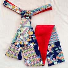 画像をギャラリービューアに読み込む, 正絹縮緬 雪輪に四季の草木花  /  小桜朱色⁂ Pure silk crepe Flowers of the four seasons on the snow ring / Red small cherry blossoms